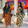 Slim-fit Positioning Stitching Printing Color Contrast Loose Split Dress