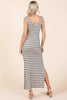 Striped Scoop Neck Sleeveless Maxi Dress For Women – Striped Maxi Dress, Sleeveless Dress, Summer Maxi Dress, Comfortable Knit Dress, Flattering Maxi Dress by Stevvex