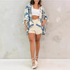 Women’s Printed Cardigan Top with Drop Shoulder Sleeves by FitiqueFit