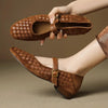 Women's Sheepskin Mary Jane Shoes – Single Strap Round Toe Flat Leather Shoes by FitiqueFit