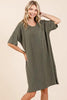 Urban Rib Knit Short Sleeve Tee Dress For Women – Comfortable, Trendy, Chic & Versatile Dress for Casual Occasions by Stevvex