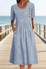 Button-Down Swing Maxi Dress – Short Sleeve Pocket Pullover Long Dress by FitiqueFit