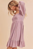 New Summer Ruffled Hem Square Neck Balloon Sleeve Mini Dress For Women - Trendy, Feminine & Chic with Playful Details by Stevvex
