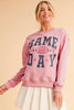 Pink Rugby GAME DAY Graphic Drop Shoulder Sweatshirt by Wild and Free Boutique