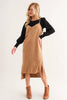 Faux Suede Cut Edge Slit Cami Midi Dress – Elegant Midi Dress, Faux Suede Dress, Chic Slit Dress, Sophisticated Dress, Versatile Cami Dress by Stevvex