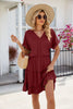 Short Sleeve Tiered Mini Dress Feminine & Flowy Modern Women Summer Dress by Stevvex