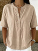 Women's Solid Color Loose-Fit Short-Sleeve Pullover Top by FitiqueFit