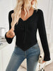 Ribbed Knit Drawstring Long Sleeve T-Shirt by Wild and Free Boutique