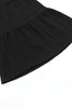 Black Textured High Waist Ruffled Bell Bottom Pants
