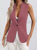 Women's Sleeveless Single-Button Cardigan Jacket – Round Neck by FitiqueFit