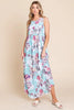 New Floral Round Neck Sleeveless Maxi Dress with Pockets For Women – Elegant Floral Print Dress with Flowing Silhouette and Functional Pockets by Stevvex