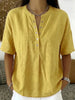 Women's Solid Color Loose-Fit Short-Sleeve Pullover Top by FitiqueFit
