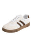 White Textured Woven PU Leather Leopard Patchwork Flat Sneakers by Wild and Free Boutique