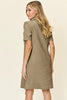 Double Take Full Size Texture Collared Neck Short Sleeve Dress Textured Dress For Women by Stevvex