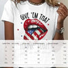Women's Round Neck American Flag Lips & Stars Print Summer Top by FitiqueFit