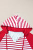 Stars and Stripes Print Drawstring Hoodie