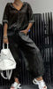 Women’s Cotton Linen Long Sleeve Top and Pants Set by FitiqueFit