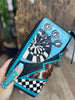 Turquoise Rocker Electric Rodeo Large Zippered Wallet by Neon Spur