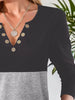 Notched Long Sleeve T-Shirt by Simply Love