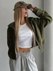Stylish Zip-Up Long Sleeve Cropped Jacket Trendy & Lightweight Outerwear for a Chic Look by Stevvex