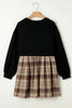 Vintage Plaid Round Neck Long Sleeve Mini Dress Cozy & Stylish Dress Retro Design Dress For Party by Stevvex
