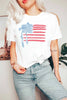 White American Flag Bow Knot Print Crew Neck T Shirt by Wild and Free Boutique