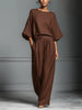 Women’s Flared-Sleeve Linen Suit Two Piece Set by FitiqueFit