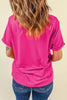 Rose Red Sequined Baseball Graphic Cotton T Shirt by Wild and Free Boutique
