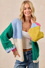 BiBi Color Block Open Front Sweater Cardigan by FitiqueFit