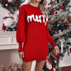 Women’s Knitted Round Neck Lantern-Sleeve Pullover Sheath by FitiqueFit