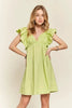Smocked Back Ruffled Cap Sleeve Babydoll Dress For Summer – Feminine, Flattering, Comfortable, Playful Charm by Stevvex