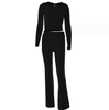 Long Sleeve Sweater And High Waist Long Pants Set by FitiqueFit