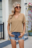 Florira Notched Short Sleeve T-Shirt by Simply Love