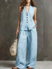 Women's Sleeveless Vest & Wide-Leg Pants Two-Piece Set – 10 Colors XS–3XL by FitiqueFit