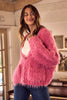 SO ME Soft Touch Hairy Loose Fit Cozy Sweater Cardigan by FitiqueFit