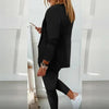 Women’s Notch-Lapel Blazer & Drawstring Pants Suit Set by FitiqueFit