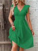 Waisted V-Neck Lace Midi Dress by FitiqueFit