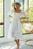 New Summer Dot Flounce Sleeve Smocked Tiered Midi Dress – Fluttering, Charming Swiss Dot Dress with Flounce Sleeves, Smocked Waist, and Tiered Design by Stevvex