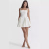 Square Neck Sleeveless Dress With Backless Bow Design Summer Fashion Slim Short Dresses For Women Clothing