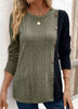 Color Block Ribbed Knit T-Shirt by Simply Love