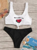 Beach Bikini Woman Lace Up Tie Strapless Leopard Swimsuit Women's Halter Bikini V Cut Bottom Lace Up Two Piece Swimsuits Female Push Up Ruffled Bow Bathing Suit Thong Swimwear by Stevvex