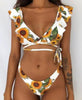 Beach Bikini Woman Lace Up Tie Strapless Leopard Swimsuit Women's Halter Bikini V Cut Bottom Lace Up Two Piece Swimsuits Female Push Up Ruffled Bow Bathing Suit Thong Swimwear by Stevvex