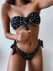Beach Bikini Woman Lace Up Tie Strapless Leopard Swimsuit Women's Halter Bikini V Cut Bottom Lace Up Two Piece Swimsuits Female Push Up Ruffled Bow Bathing Suit Thong Swimwear by Stevvex