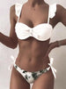 Beautiful Floral Push Up Women Bikini Push Up Bathing Suits Tie Knot Cute Ruffle Two Piece Swimsuits Swimsuit Female Swimwear Bra Cup Bikini Set High Cut Bathing Suit For Summer by Stevvex