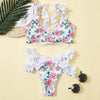 Beautiful Floral Push Up Women Bikini Push Up Bathing Suits Tie Knot Cute Ruffle Two Piece Swimsuits Swimsuit Female Swimwear Bra Cup Bikini Set High Cut Bathing Suit For Summer by Stevvex