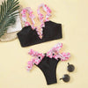 Beautiful Floral Push Up Women Bikini Push Up Bathing Suits Tie Knot Cute Ruffle Two Piece Swimsuits Swimsuit Female Swimwear Bra Cup Bikini Set High Cut Bathing Suit For Summer by Stevvex