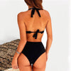 Beautiful Multicolored Women High Waist Bikini Swimwear Women Halter Push Up Bikini Set Swimsuit Women's Flower Print Bikini High Waist Beach Swimsuits Sporty Two Piece Bathing Suit Female Beach Wear Bathing Suit by Stevvex