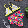 Beautiful Multicolored Women High Waist Bikini Swimwear Women Halter Push Up Bikini Set Swimsuit Women's Flower Print Bikini High Waist Beach Swimsuits Sporty Two Piece Bathing Suit Female Beach Wear Bathing Suit by Stevvex