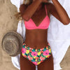 Beautiful Multicolored Women High Waist Bikini Swimwear Women Halter Push Up Bikini Set Swimsuit Women's Flower Print Bikini High Waist Beach Swimsuits Sporty Two Piece Bathing Suit Female Beach Wear Bathing Suit by Stevvex