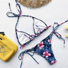 Beautiful Multicolored Women High Waist Bikini Swimwear Women Halter Push Up Bikini Set Swimsuit Women's Flower Print Bikini High Waist Beach Swimsuits Sporty Two Piece Bathing Suit Female Beach Wear Bathing Suit by Stevvex